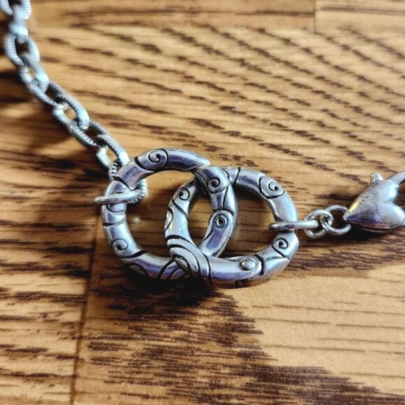 BRIGHTON 3 in 1 Silver Circle Choker Necklace/Bracelets VINTAGE INSPIRED! - Picture 2 of 13